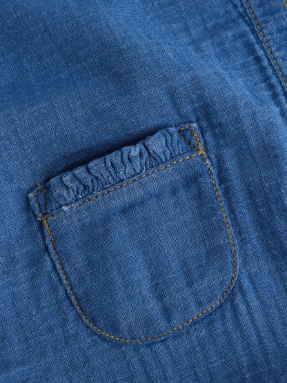 Denim Blue Baby Long Leg Romper (0mths-2yrs) - Size Up to 1 Month (56cm)