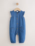 Denim Blue Baby Long Leg Romper (0mths-2yrs) - Size Up to 1 Month (56cm) - Default 1