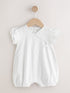 White Broderie Baby Romper (0mths-2yrs) - White / 12-18 Months (80-86cm)
