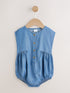 Denim Blue Bloomer Baby Romper (0mths-2yrs) - Denim Blue / 12-18 Months (80-86cm)