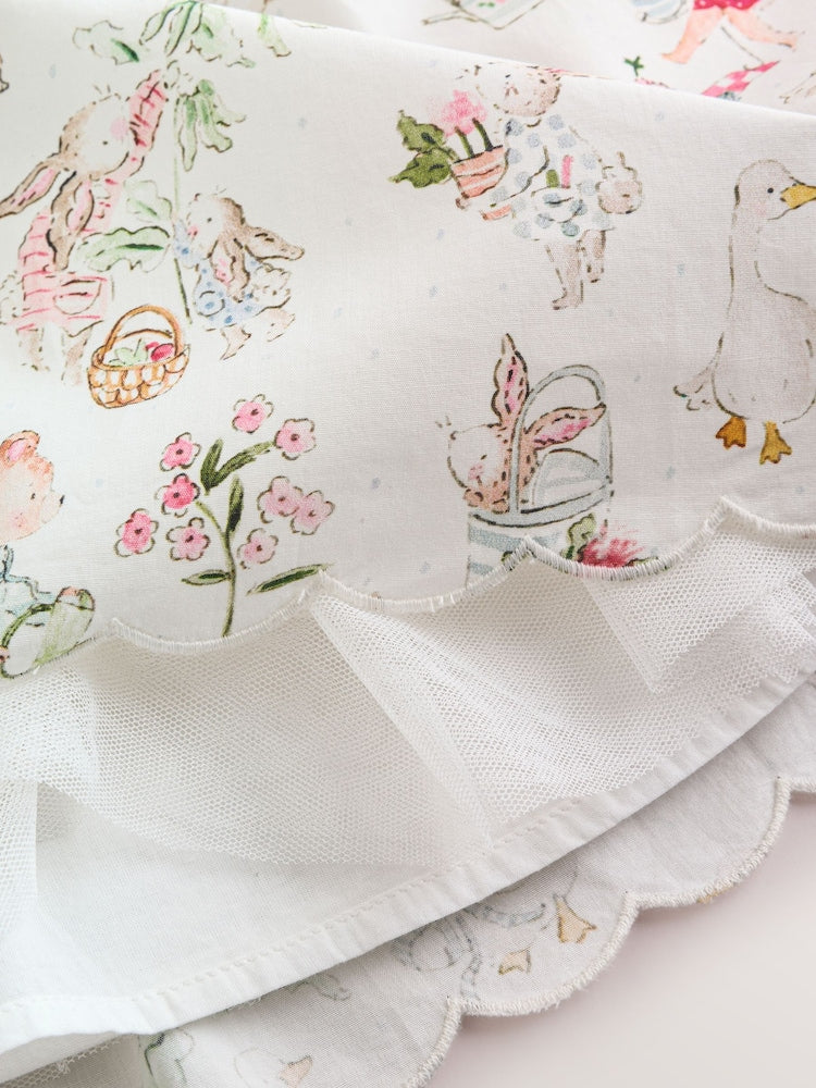 White Character Woven Baby Dress and Knickers Set 2 Piece (0mths-2yrs)