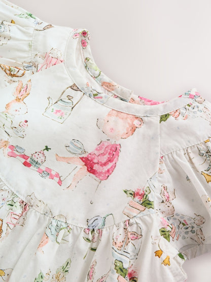 White Character Woven Baby Dress and Knickers Set 2 Piece (0mths-2yrs)