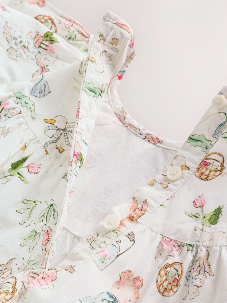 White Character Woven Baby Dress and Knickers Set 2 Piece (0mths-2yrs)