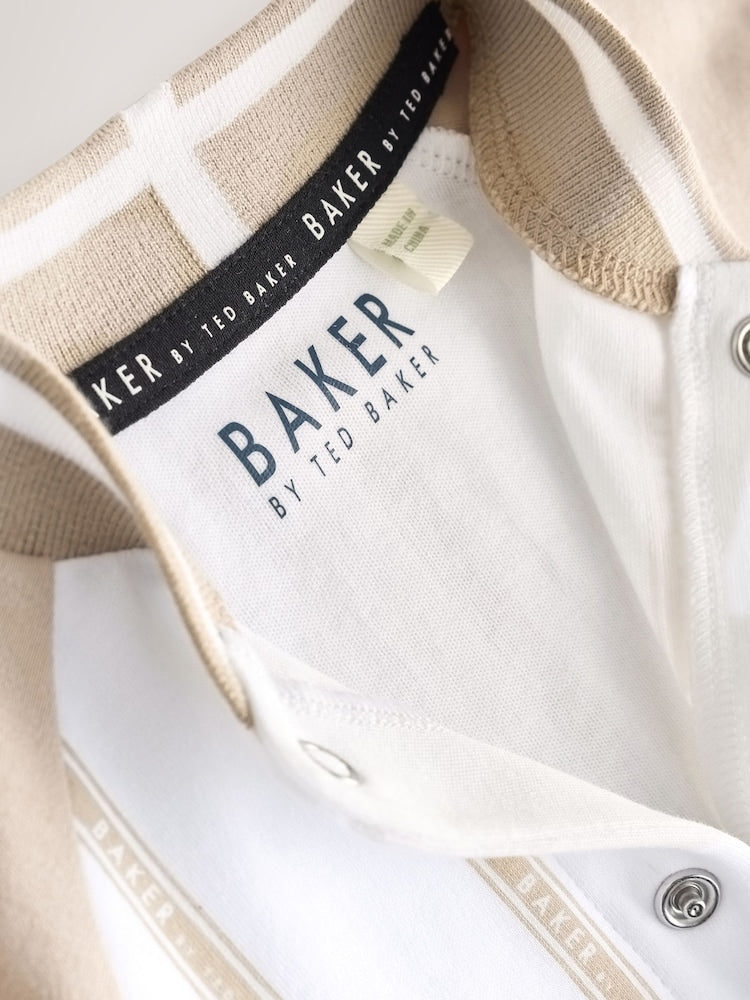 Baker by Ted Baker Blue/Stone Varsity Rompers 2 Pack - Size Newborn