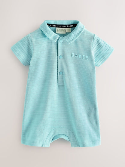Baker by Ted Baker Textured Blue Rompers 2 Pack