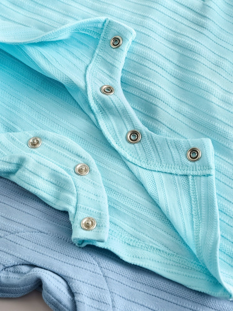 Baker by Ted Baker Textured Blue Rompers 2 Pack