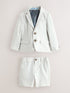 Baker by Ted Baker White/Blue Seersucker Textured Suit Jacket and Shorts Set - 12-18 Months (80-86cm)