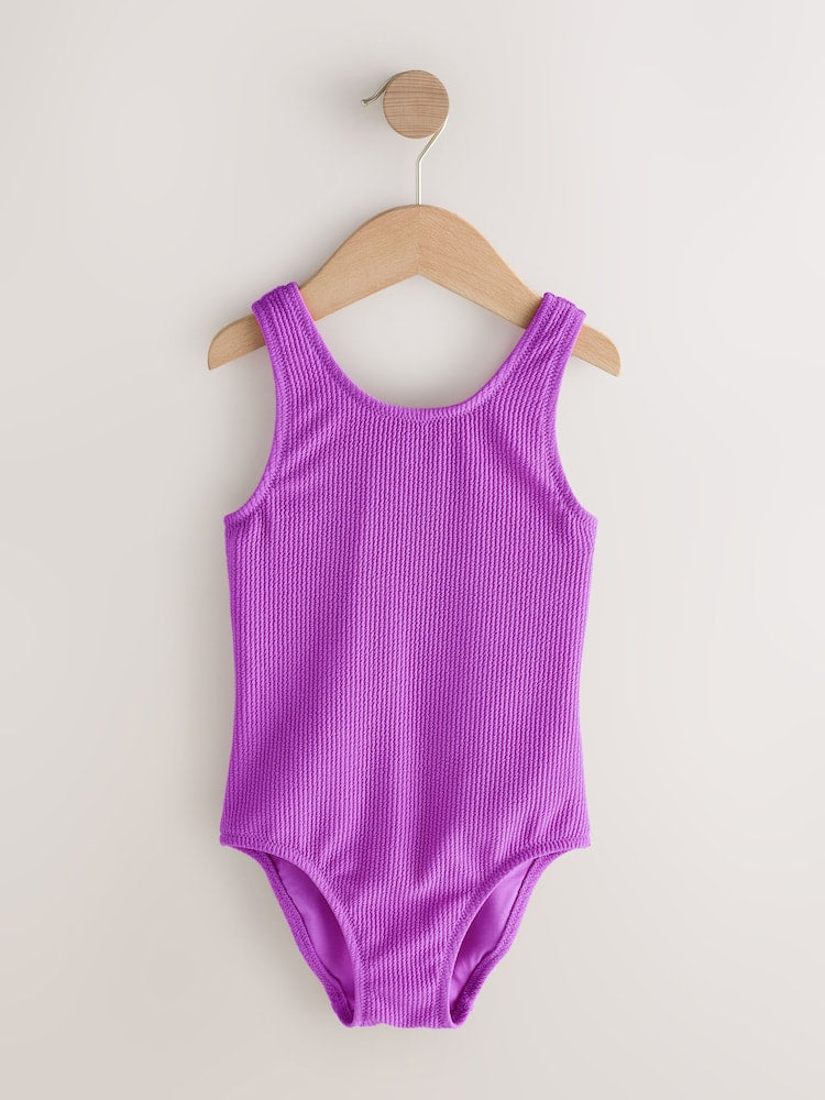 Purple Crinkle Swimsuit (3-16yrs) - Size 3 Years (98cm)