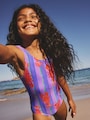 Purple Stripe Lobster Scoop Neck Swimsuit (3mths-16yrs) - Size 3-6 Months (62-68cm)