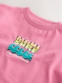 Pink Surfboard Short Sleeve Back Print T-Shirt (3mths-7yrs) - Size 3-6 Months (62-68cm)