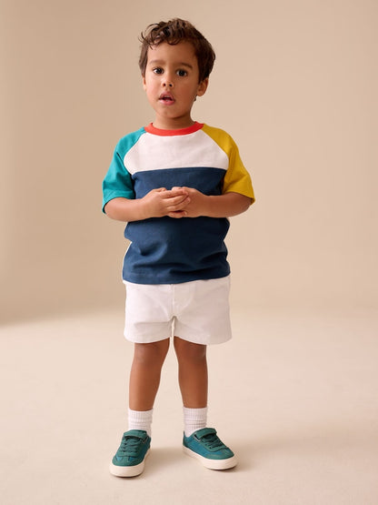 Navy/Blue/Yellow Short Sleeve Colourblock T-Shirt (3mths-7yrs) (3mths-7yrs)
