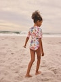 Multi Picnic Scene Short Sleeved Sunsafe Swimsuit (3mths-16yrs) - Size 3 Years (98cm)