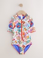 Multi Picnic Scene Short Sleeved Sunsafe Swimsuit (3mths-16yrs) - Size 3 Years (98cm)