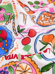 Multi Picnic Scene Short Sleeved Sunsafe Swimsuit (3mths-16yrs) - Size 3 Years (98cm)