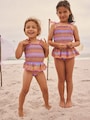 Purple/Orange Embroidered Shirred Swimsuit (3mths-10yrs) - Size 3-6 Months (62-68cm)