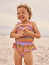Purple/Orange Embroidered Shirred Swimsuit (3mths-10yrs) - Size 3-6 Months (62-68cm) - Default 1