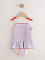 Red/Blue Check Shirred Swimsuit (3mths-10yrs) - Size 3-6 Months (62-68cm)