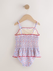 Red/Blue Check Shirred Swimsuit (3mths-10yrs) - Size 3-6 Months (62-68cm)