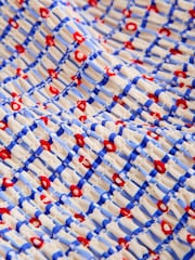Red/Blue Check Shirred Swimsuit (3mths-10yrs) - Size 3-6 Months (62-68cm)