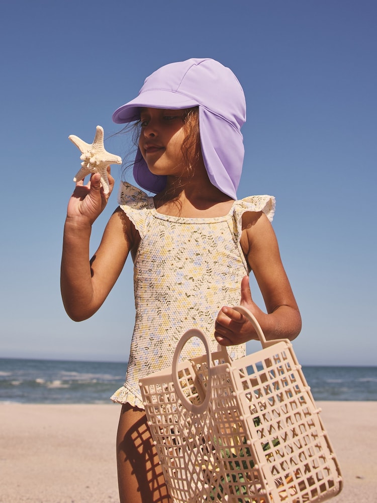 Lilac Purple Swim Legionnaire Hat (3mths-10yrs) - Size 3-9 Months (62-74cm) - Lilac Purple