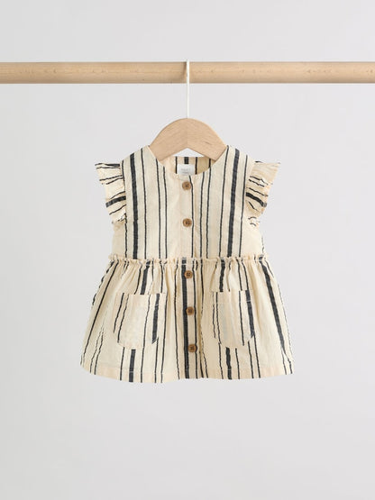 Black/White Stripe Baby Woven Top and Trousers Set 2 Piece (0mths-2yrs) - Size Up to 1 Month (56cm)