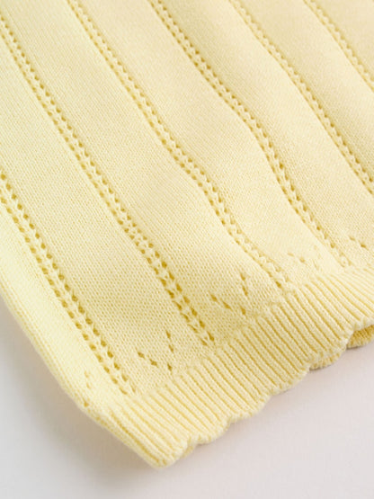 Yellow Baby Knitted Top and Shorts Set 2 Piece (0mths-2yrs)