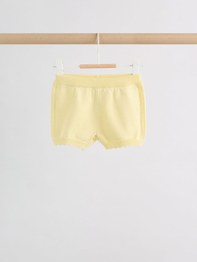 Yellow Baby Knitted Top and Shorts Set 2 Piece (0mths-2yrs)