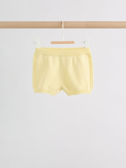 Yellow Baby Knitted Top and Shorts Set 2 Piece (0mths-2yrs)
