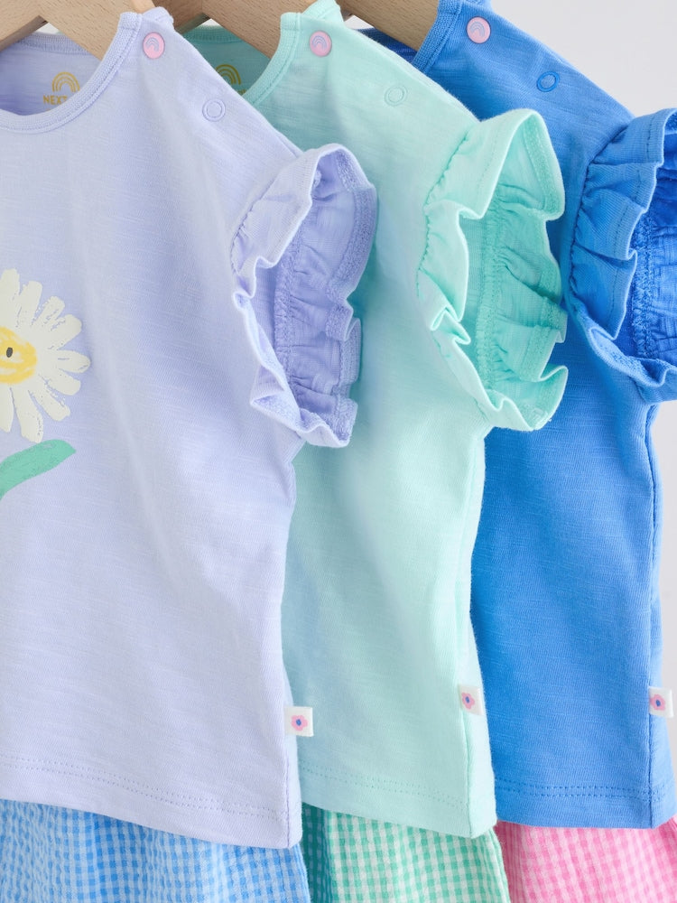 Multi Character Short Sleeve Top and Shorts Baby Set 6 Piece (0mths-2yrs) - Size Up to 1 Month (56cm)