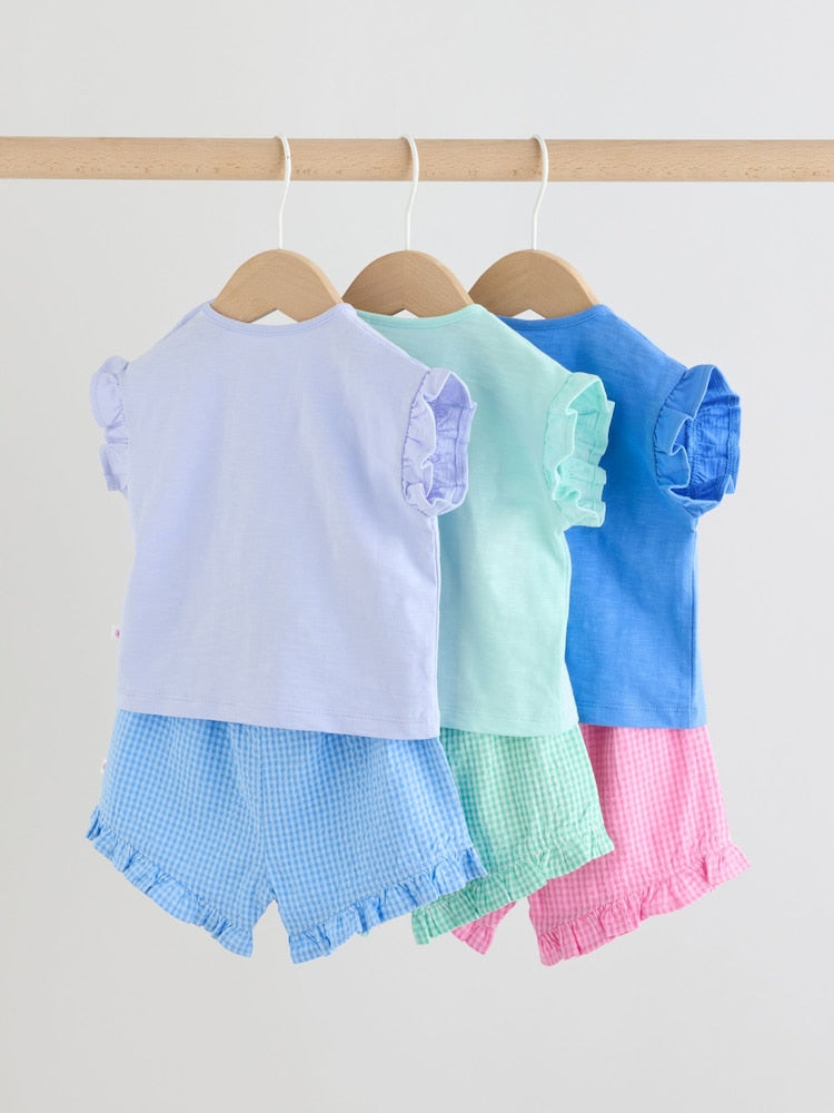 Multi Character Short Sleeve Top and Shorts Baby Set 6 Piece (0mths-2yrs) - Size Up to 1 Month (56cm)