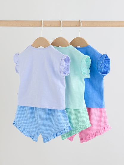 Multi Character Short Sleeve Top and Shorts Baby Set 6 Piece (0mths-2yrs) - Size Up to 1 Month (56cm)
