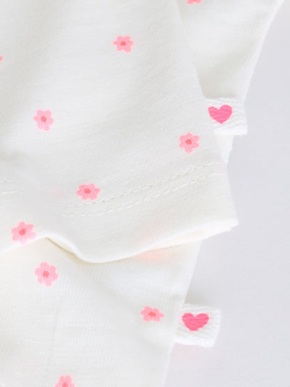 Pink Slogan Short Sleeve Top and Shorts Baby Set 6 Piece (0mths-2yrs) - Size Up to 1 Month (56cm)