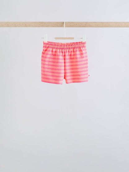 Pink Slogan Short Sleeve Top and Shorts Baby Set 6 Piece (0mths-2yrs) - Size Up to 1 Month (56cm)