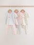 Grey and Pink Short Sleeve Top and Leggings Baby Set 6 Piece (0mths-3yrs) - Grey and Pink / 12-18 Months (80-86cm)