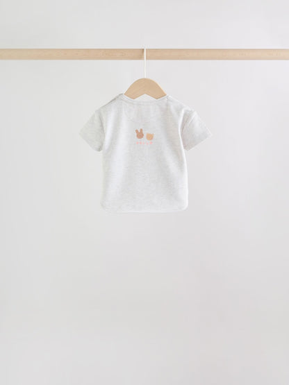 Grey and Pink Short Sleeve Top and Leggings Baby Set 6 Piece (0mths-3yrs)