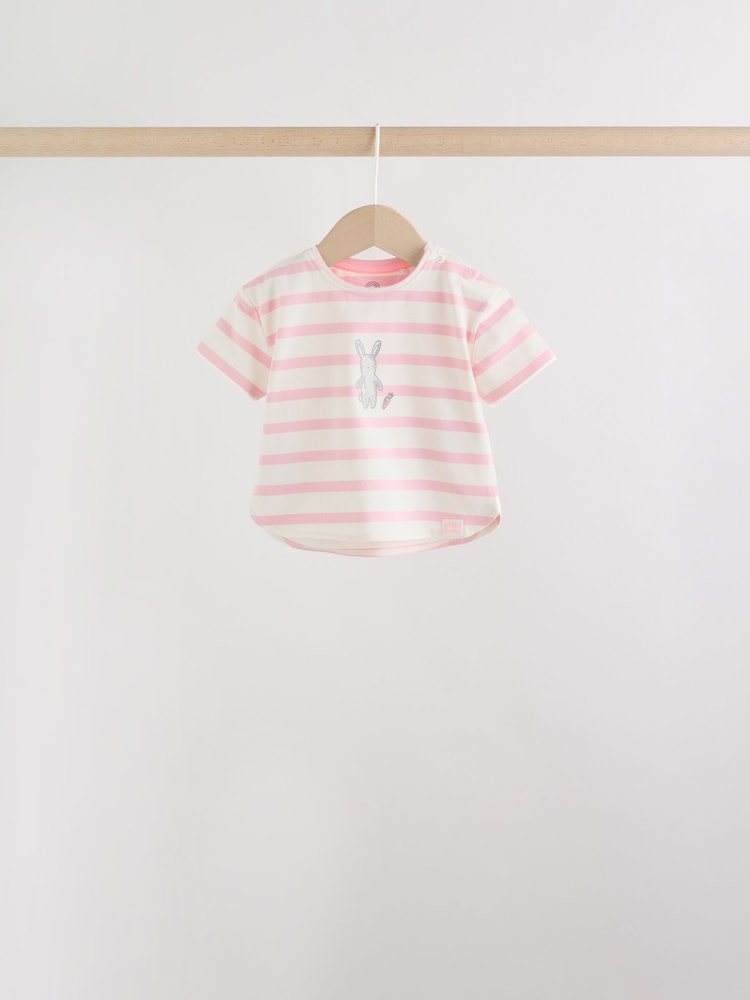 Grey and Pink Short Sleeve Top and Leggings Baby Set 6 Piece (0mths-3yrs)