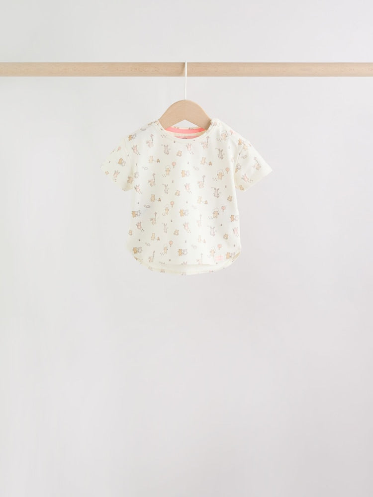 Grey and Pink Short Sleeve Top and Leggings Baby Set 6 Piece (0mths-3yrs)
