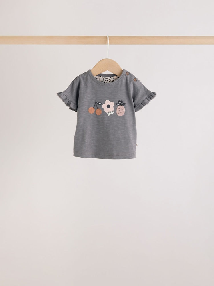 Monochrome Flower Short Sleeve Top and Shorts Baby Set 6 Piece (0mths-2yrs) - Size Up to 1 Month (56cm)