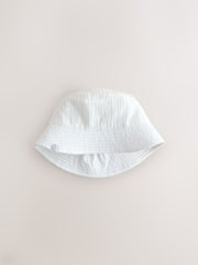 Grey and White Crinkle Baby Bucket Hats 2 Pack - Size 50cm (First Size)