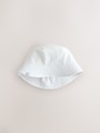 Grey and White Crinkle Baby Bucket Hats 2 Pack - Size 50cm (First Size)