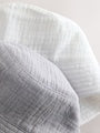 Grey and White Crinkle Baby Bucket Hats 2 Pack - Size 50cm (First Size)