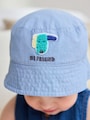 Green Stripe / Dog embroidery Baby Bucket Hats 2 Pack - Size 50cm (First Size)