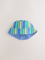 Green Stripe / Dog embroidery Baby Bucket Hats 2 Pack - Size 50cm (First Size)