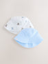 Blue and Bear Embroidered Bucket Hats 2 Pack - Blue and Bear Embroidered / Up To 3 Months (50 - 62cm)