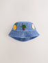 Denim Crochet Fruit Embroidered Baby Bucket Hat - Up To 3 Months (50 - 62cm)