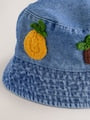 Denim Crochet Fruit Embroidered Baby Bucket Hat - Size 50cm (First Size)