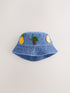 Denim Crochet Fruit Embroidered Baby Bucket Hat - Size 50cm (First Size) - Default 1
