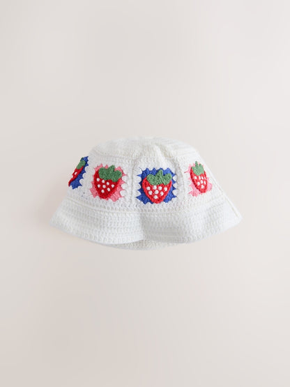 Crochet Knitted Baby Bucket Hat - Up To 3 Months (50 - 62cm)
