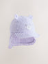 Purple Gingham Baby Embroidered Bear Legionnaire Hat - Up To 3 Months (50 - 62cm)