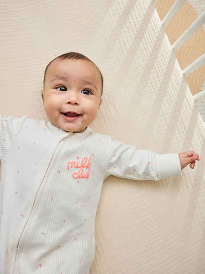 Pink Two Way Zip Baby Sleepsuit 3 Pack (0mths-3yrs)